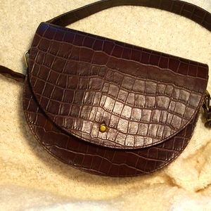 Madewell Richmond Saddlebag, Croc embossed edition, Large